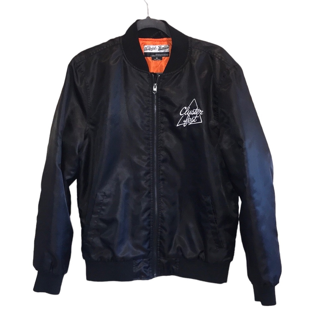 Clusterfest X Brooklyn Cloth Jacket Nylon Black Clusterfest Spellout Comedy Sz M